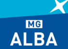 MG ALBA blue and white logo